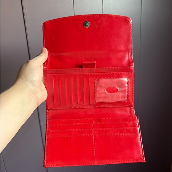 Faux Snake Print Wallet – Red Interior – Multi-Card Slots - Picture 4 of 5